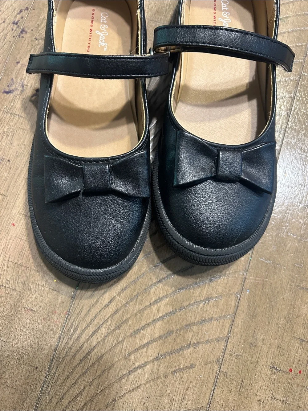 Cat & Jack Black Girls Mary Jane Dress Shoes Size 12